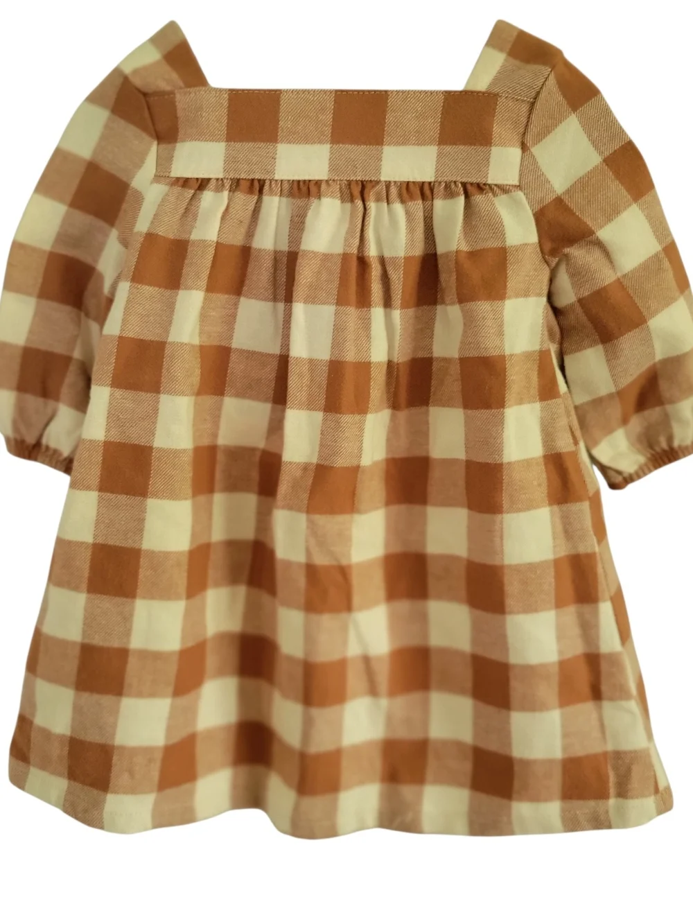 Carter's Tan and Cream Plaid Button-Front Top